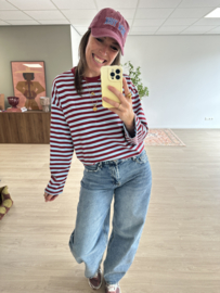 Stripe longsleeve - bordeaux/blue light