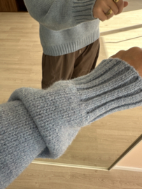 Basic knitted pull Azzurro - blue light