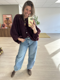 Butterfly knitted cardigan Ambika - bordeaux/aubergine