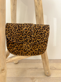 Suède flap bag - panter