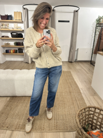 Knitted button cardigan Azzurro - beige