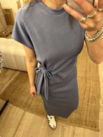 Knot short dress - blue