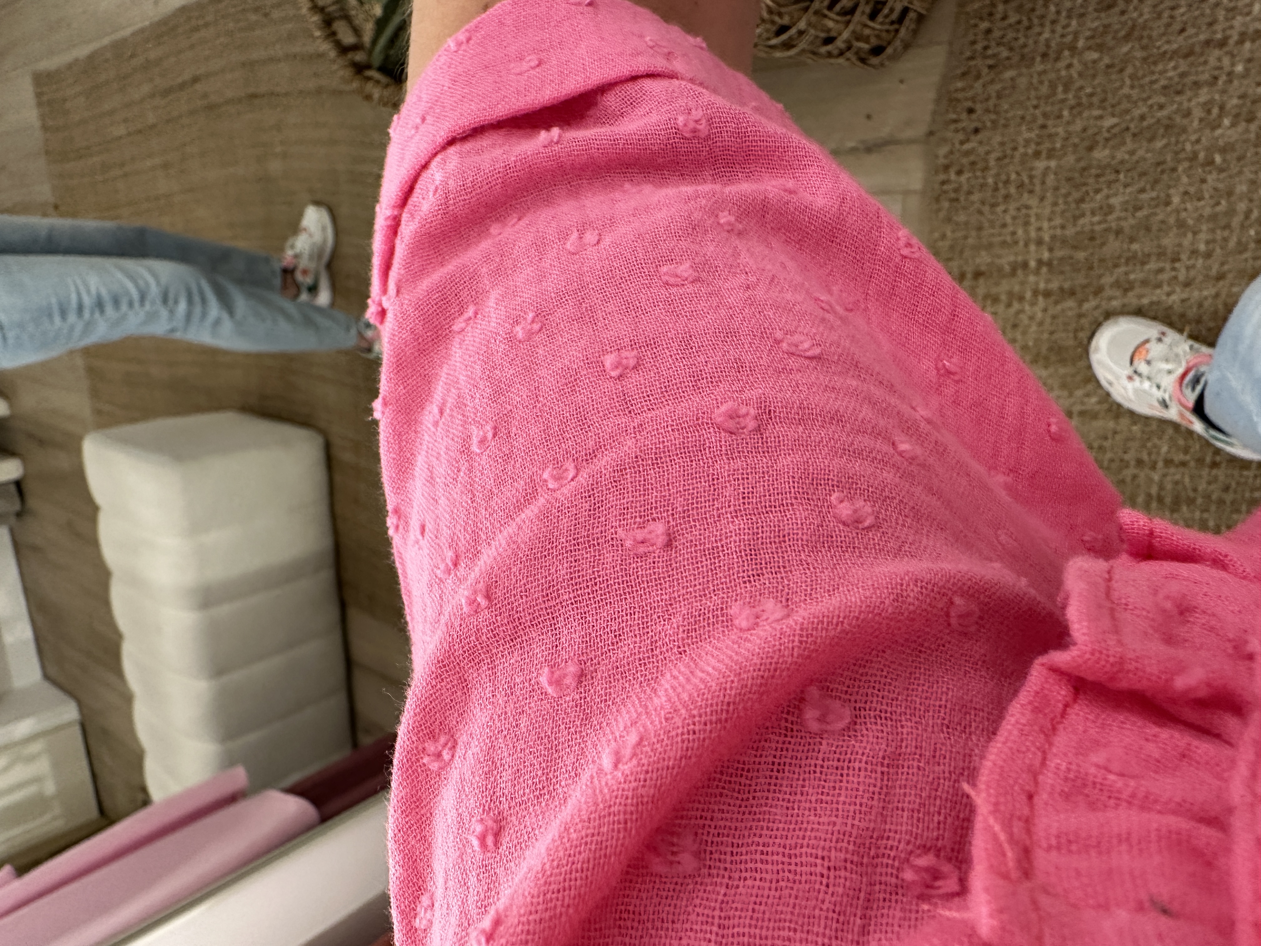 Dot shortsleeve blouse Azzurro - pink