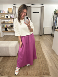Cotton long skirt Azzurro - magenta
