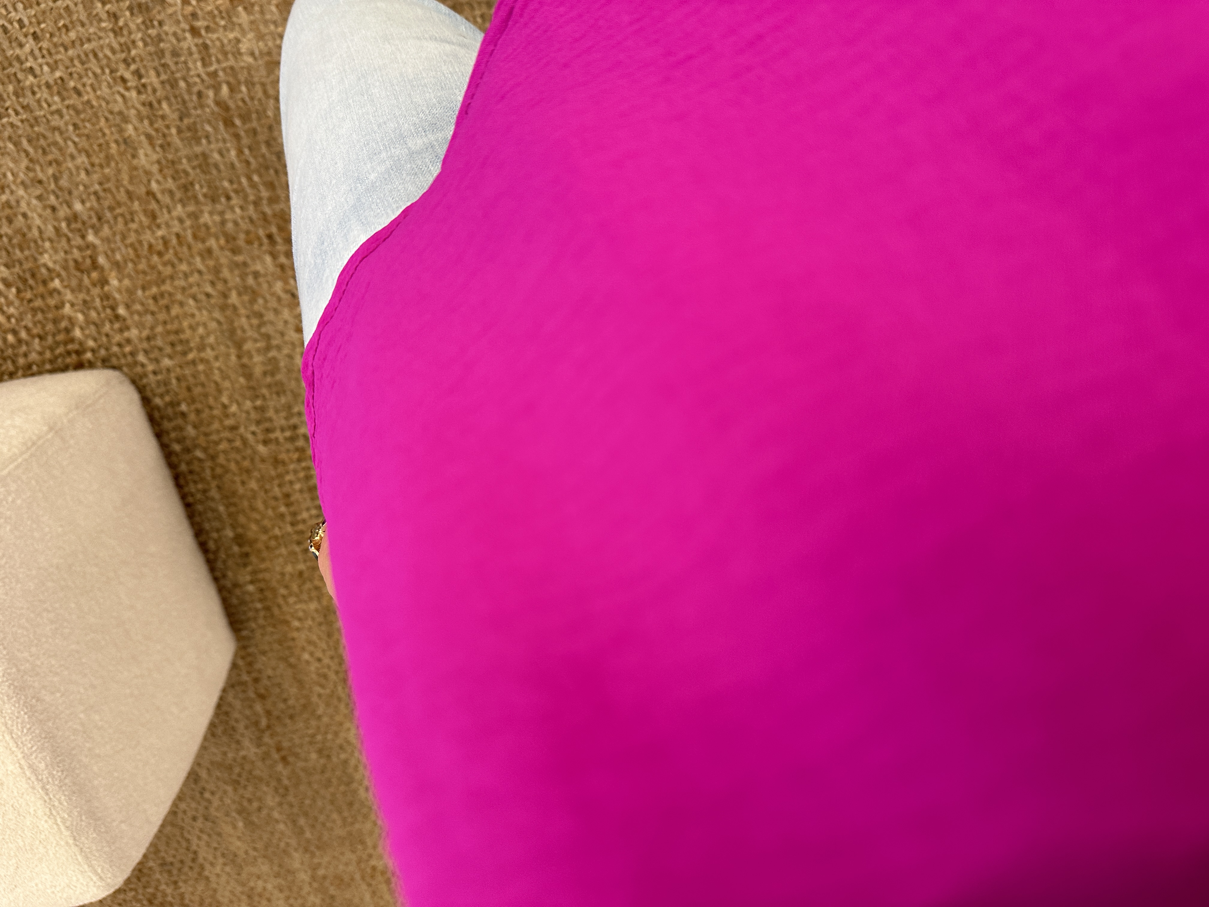 Basic V-top Azzurro - magenta