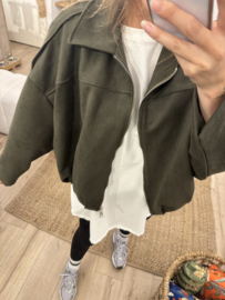 Balloon suedine jacket - army green