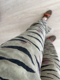 Print balloon jeans - beige/army