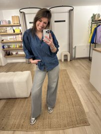 Denim puff blouse Azzurro - blue