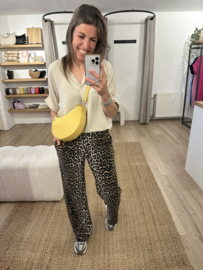 Leather cookie bag - dark yellow