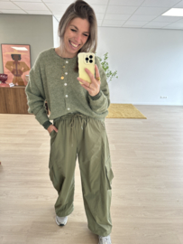 Cashmere longsleeve - army green dark
