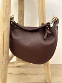 Leather chique bag - bordeaux