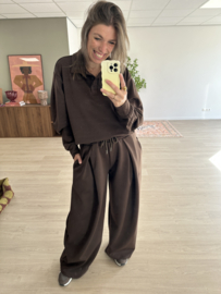 Soft fold pants - dark brown