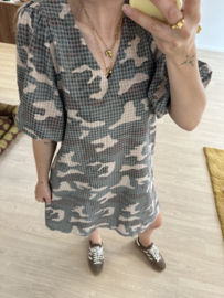 Camo puff pocket dress Azzurro - army green