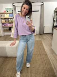 Stripe jog pull Azzurro - lila/yellow