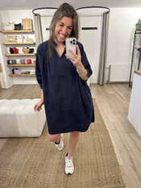 Blouse wide dress Azzurro - dark blue