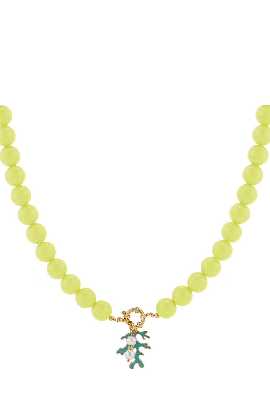 Colored bead necklace - green