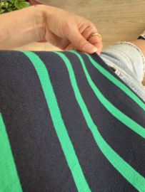 Stripe shoulder top Azzurro - dark blue/green