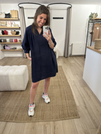 Blouse wide dress Azzurro - dark blue