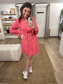 Party V-dress Azzurro - fuchsia