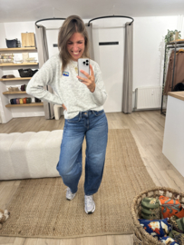 Basic alpaca pull Azzurro - light grey