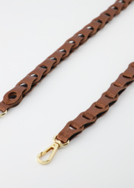 Leather strap - metallic cognac