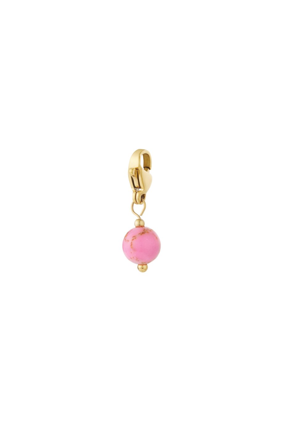 Blush drop jewelry charm - gold/pink