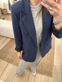 Stripe basic blazer - dark blue