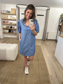 Puff jeans dress Azzurro - blue
