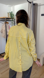 Stripe button blouse Azzurro - yellow