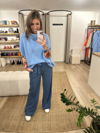 Basic ceintuur pants Azzurro - blue