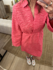Party V-dress Azzurro - fuchsia