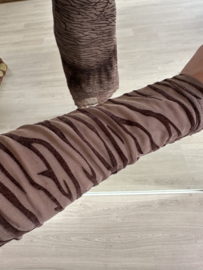 Print mesh long dress Azzurro - dark brown
