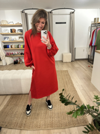 Jog pocket dress Azzurro - red