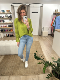 Basic puff blouse Azzurro - green