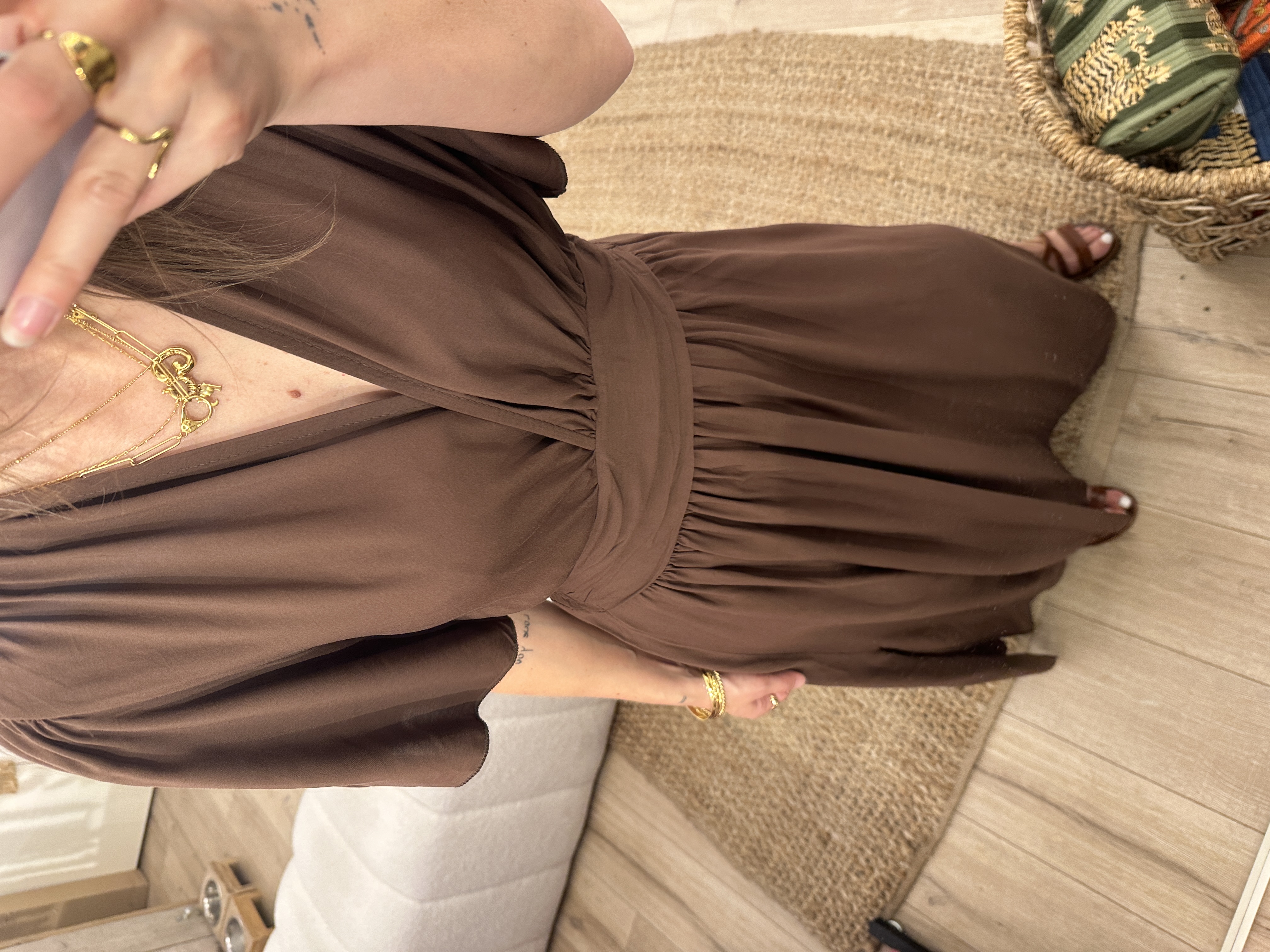 Female maxi dress Azzurro - dark brown