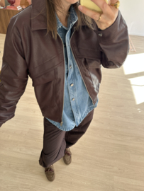 Leatherlook jacket Azzurro - dark bordeaux