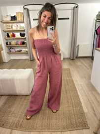 Linen jumpsuit - framboos