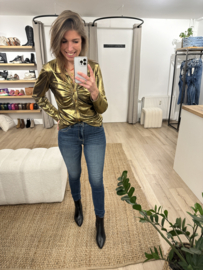 Metallic blouse Azzurro - gold