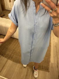 Basic pocket dress Azzurro - blue light