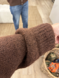 Knitted button cardigan Azzurro - dark brown