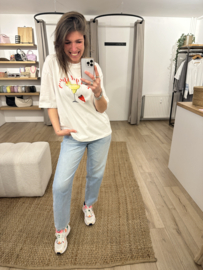 Spicy tee Azzurro - white