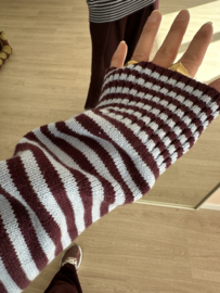 Stripe knitted pull - bordeaux/aubergine/blue light
