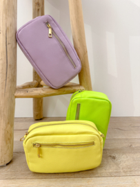Leather classic crossbody - yellow