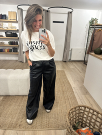 Text stud tee Ambika - white/black