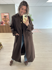Long mantel coat Azzurro - dark brown