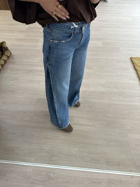 Wide leg jeans Queen Hearts - mid blue