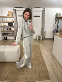 Soft stripe sweater pull Azzurro - grey