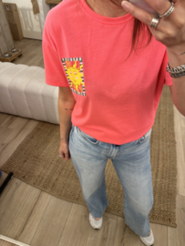 Soleil tee - neon pink