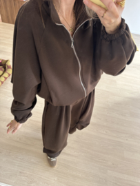 Soft zipper cord set - dark brown