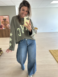 NYC sweater pull - army green
